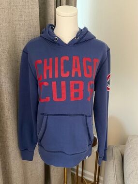 47 Brand Chicago Cubs Blue Hoodie with Red Lettering